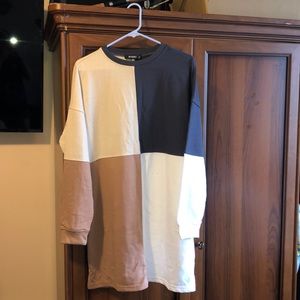 misguided color block oversized sweater
